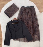 سه تیکه کت دامن شال رزا