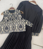 ست سه تیکه ژیله پیراهن کمربند راشل جنس کرپ اندونزی و تافته