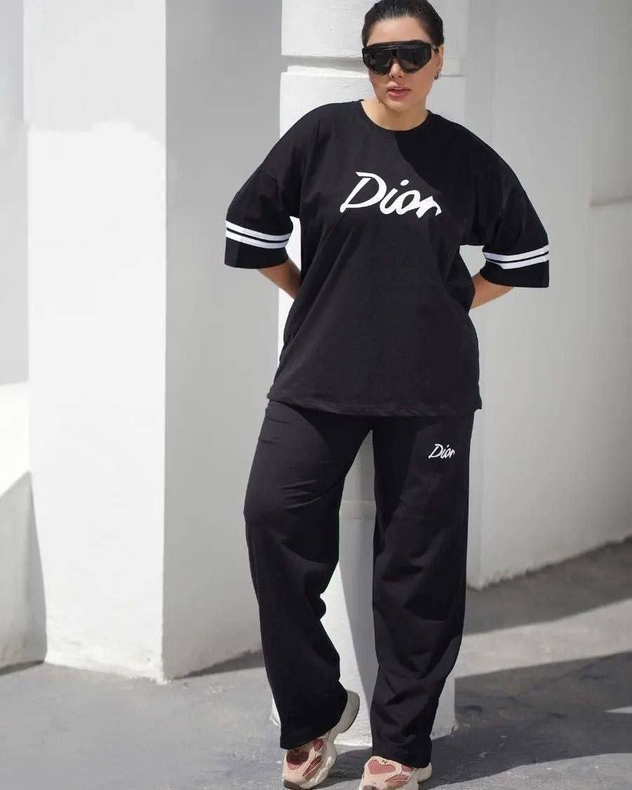ست تیشرت شلوار Dior جنس دورس نخ پنبه