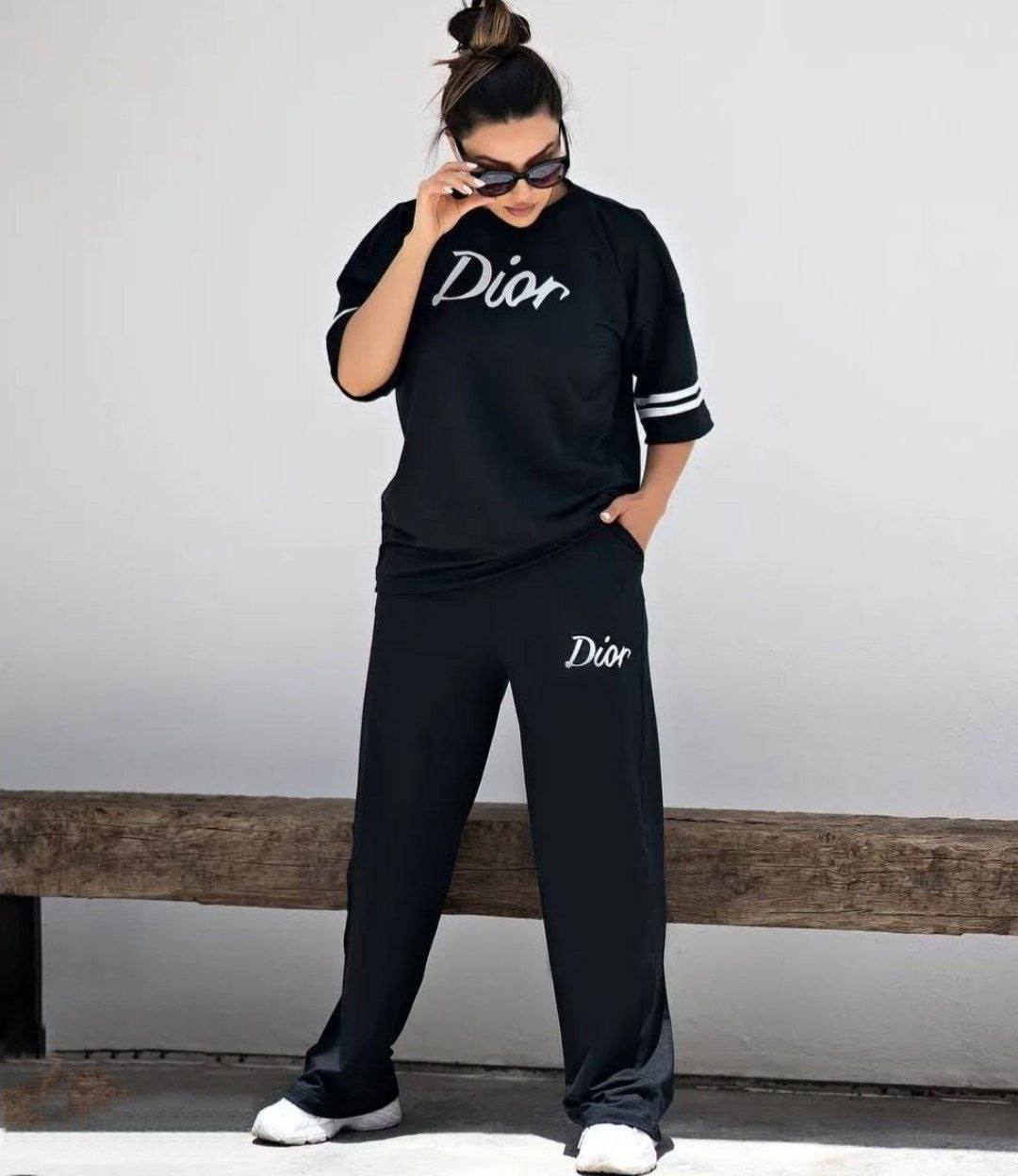 ست تیشرت شلوار Dior جنس دورس نخ پنبه