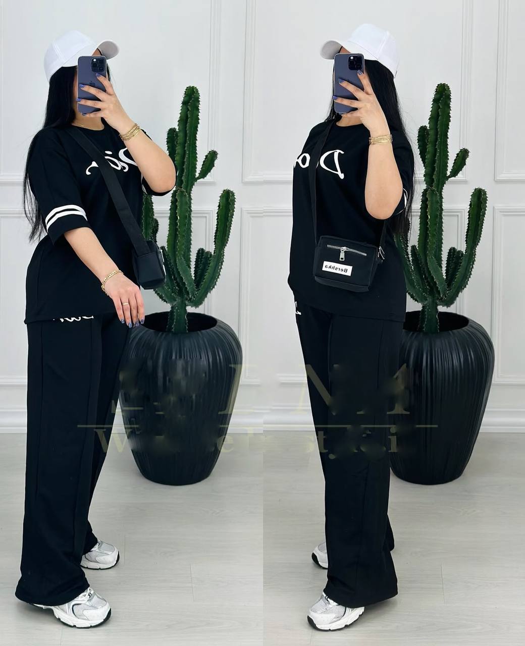 ست تیشرت شلوار Dior جنس دورس نخ پنبه