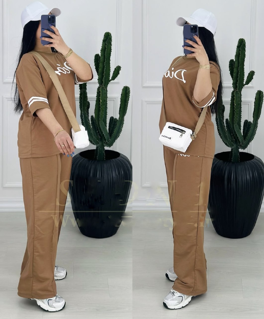 ست تیشرت شلوار Dior جنس دورس نخ پنبه
