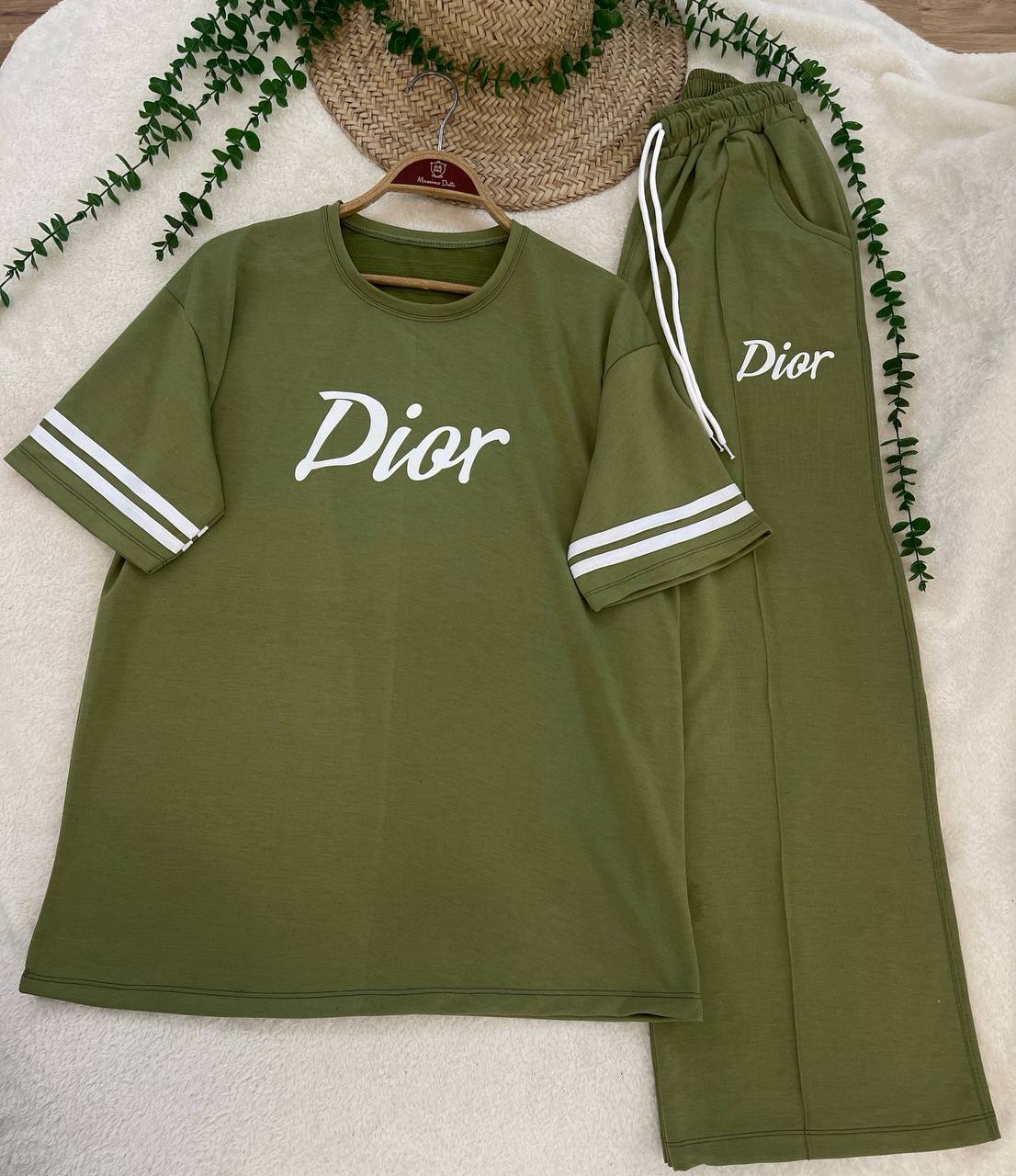 ست تیشرت شلوار Dior جنس دورس نخ پنبه