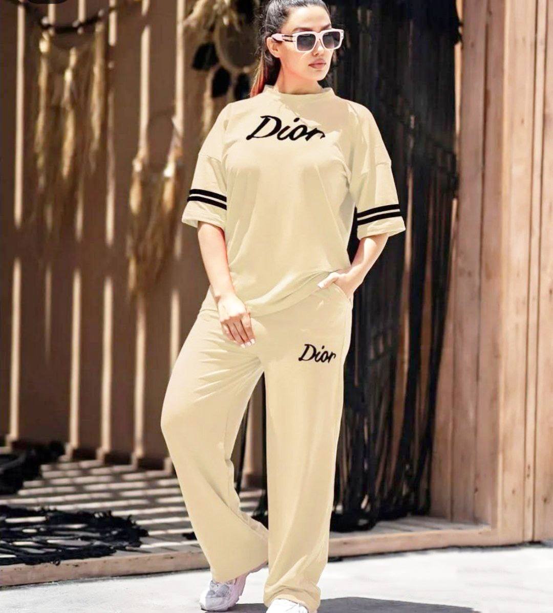 ست تیشرت شلوار Dior جنس دورس نخ پنبه