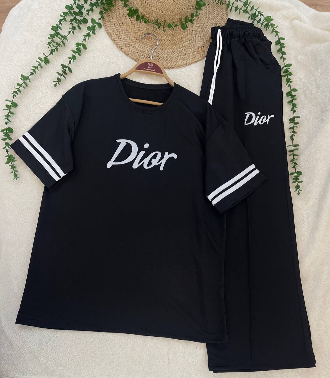ست تیشرت شلوار Dior جنس دورس نخ پنبه