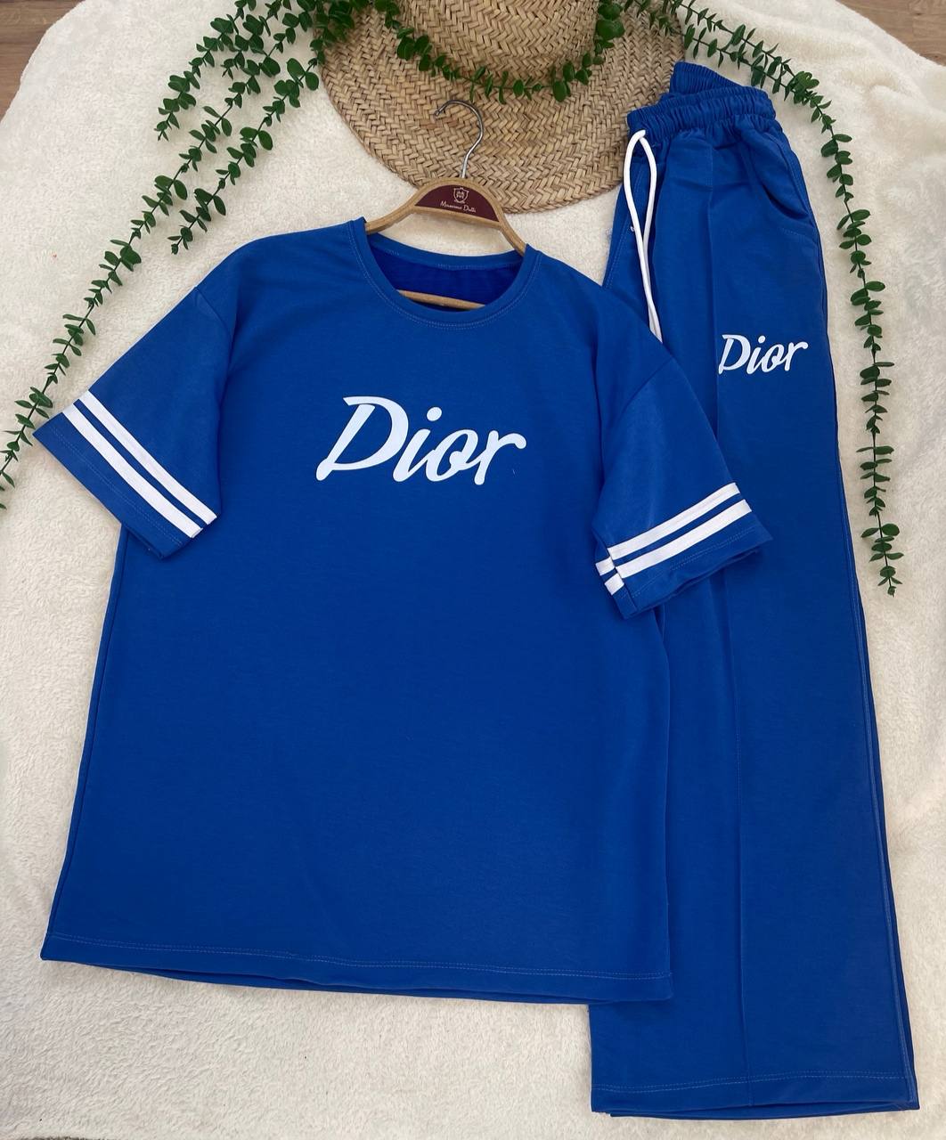 ست تیشرت شلوار Dior جنس دورس نخ پنبه