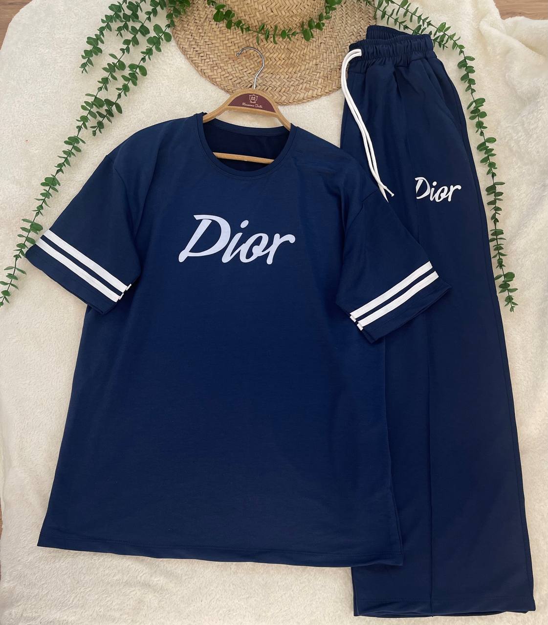 ست تیشرت شلوار Dior جنس دورس نخ پنبه