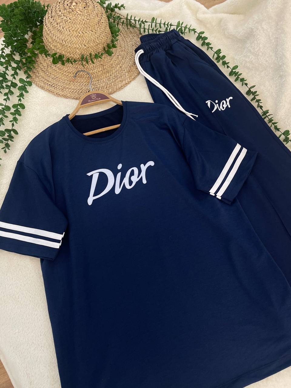 ست تیشرت شلوار Dior جنس دورس نخ پنبه