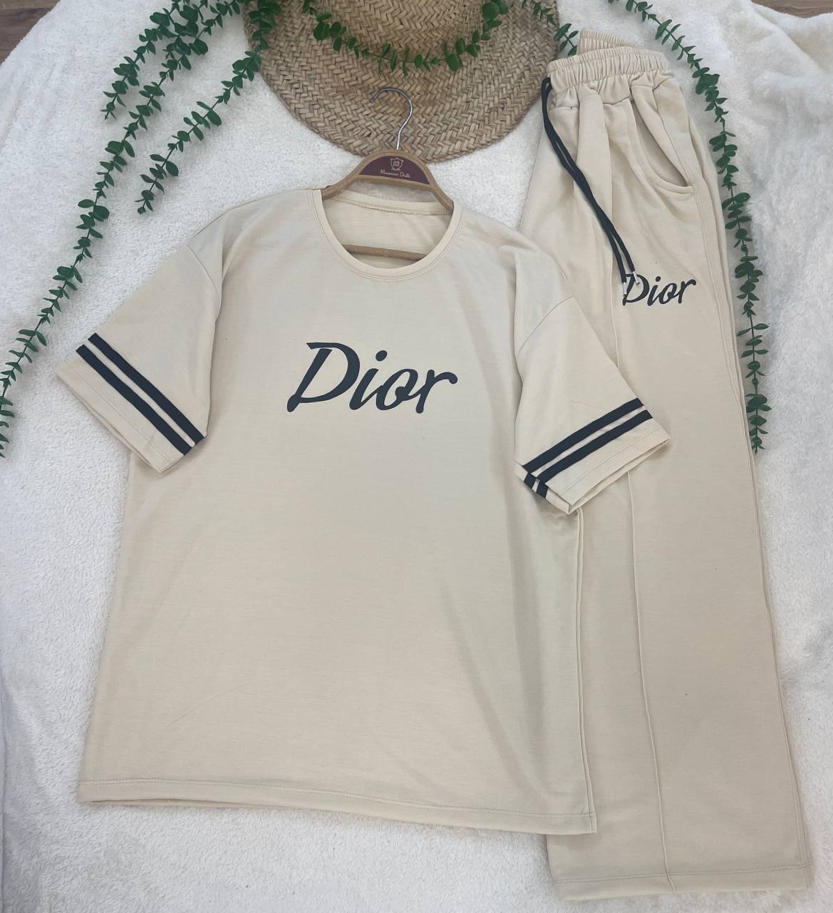 ست تیشرت شلوار Dior جنس دورس نخ پنبه