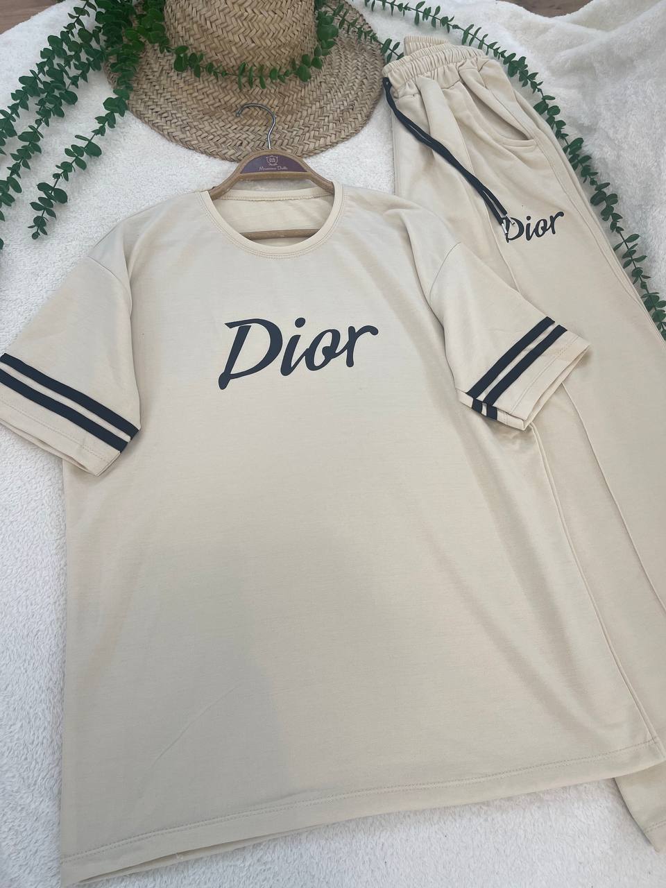 ست تیشرت شلوار Dior جنس دورس نخ پنبه