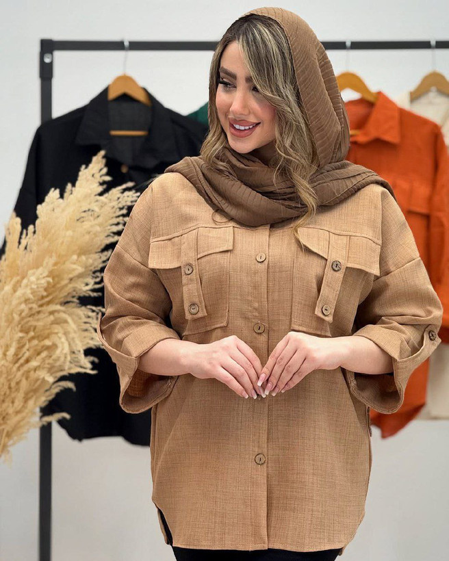 مانتو شانتون دو نخ ملکا جنس شانتون دو نخ