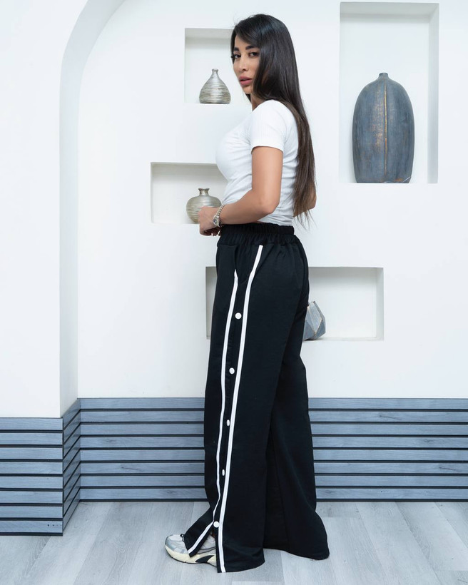 شلوار بغل دکمه جنس گلکسی اسپان