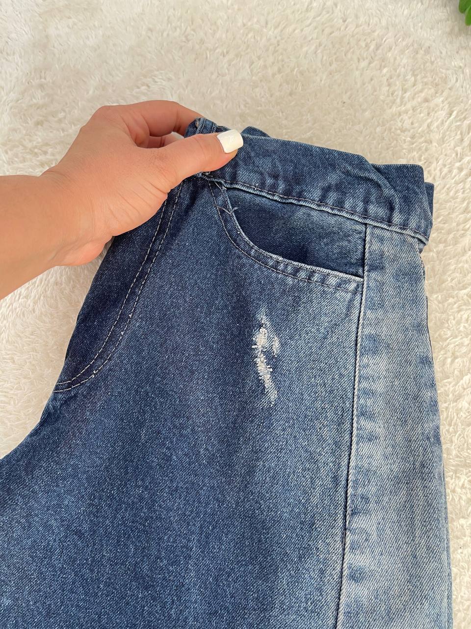 شلوار جین زنانه شافل بغل سنگشور جنس جین دارای سایز بندی ارسال رایگان