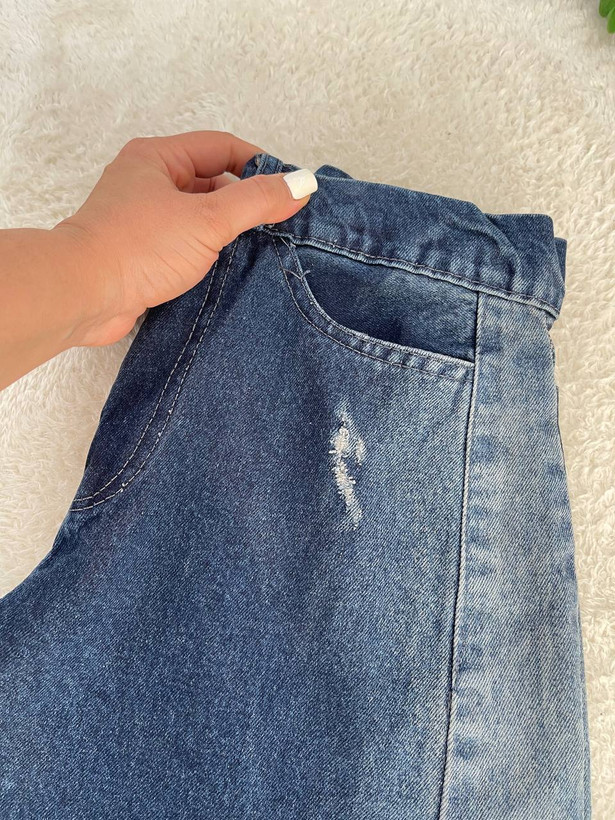 شلوار جین زنانه شافل بغل سنگشور جنس جین دارای سایز بندی ارسال رایگان