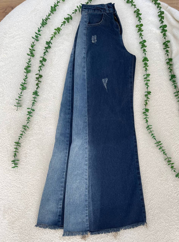 شلوار جین زنانه شافل بغل سنگشور جنس جین دارای سایز بندی ارسال رایگان