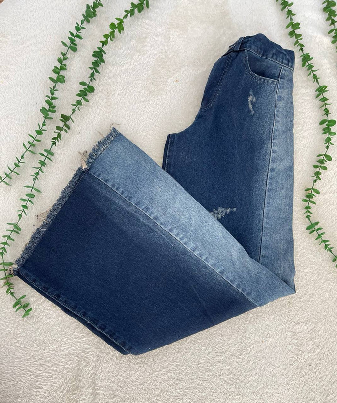 شلوار جین زنانه شافل بغل سنگشور جنس جین دارای سایز بندی ارسال رایگان