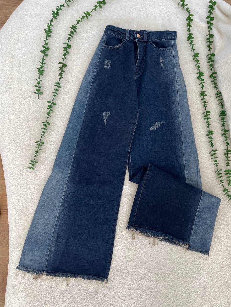 شلوار جین زنانه شافل بغل سنگشور جنس جین دارای سایز بندی ارسال رایگان