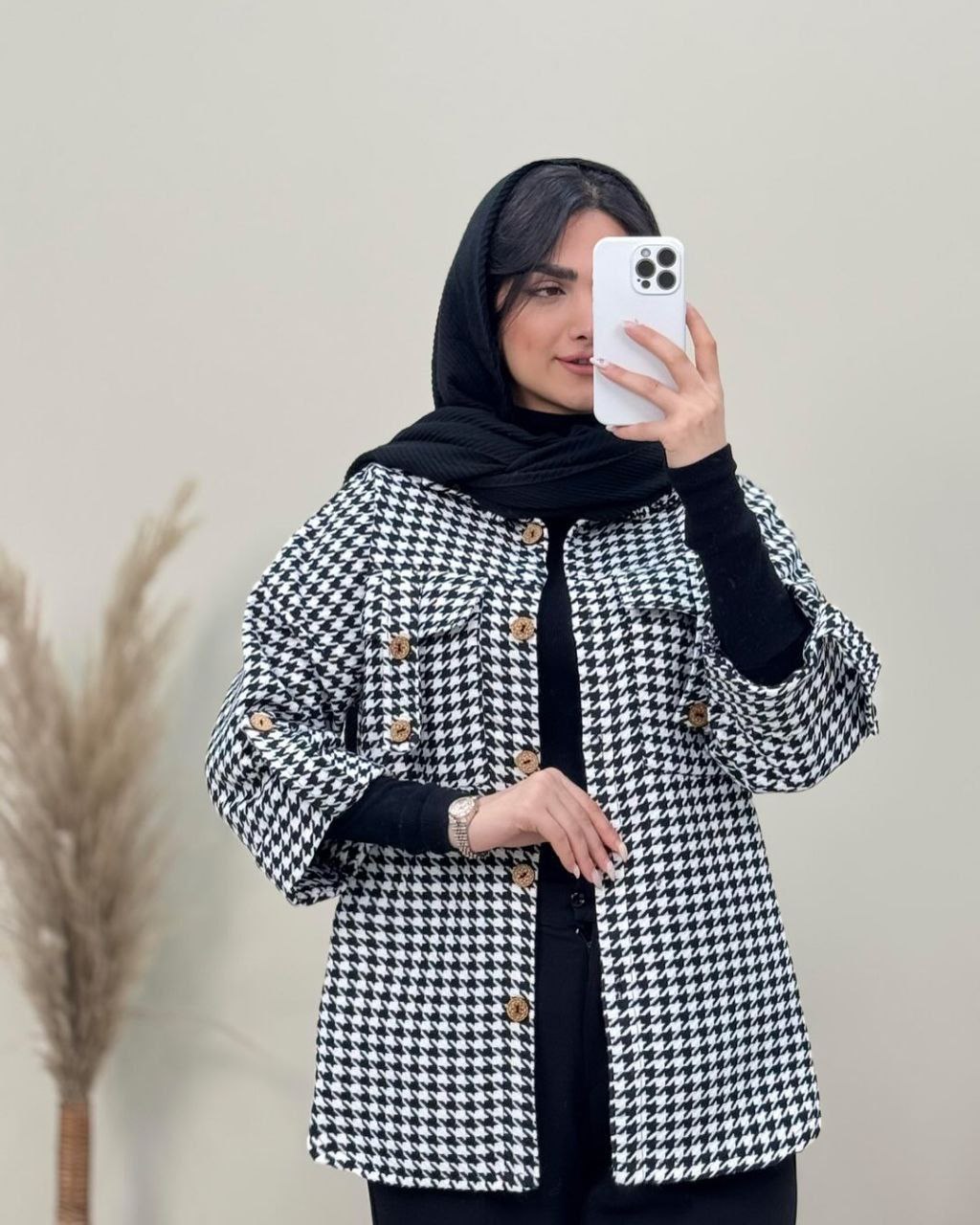 مانتو پیچازی جیب صلیب پاملا جنس پیچازی گرم بالا