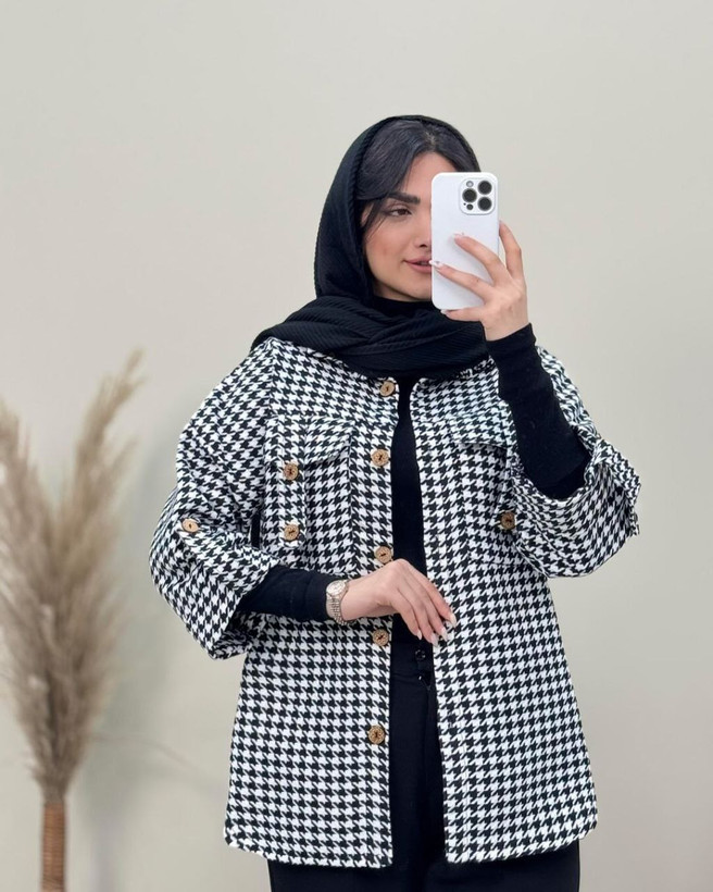 مانتو پیچازی جیب صلیب پاملا جنس پیچازی گرم بالا