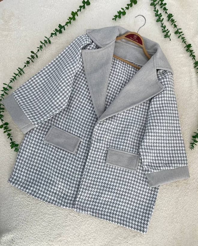 کت پیچازی زنانه یقه انگلیسی گوزل جنس پیچازی گرم بالا و فوتر