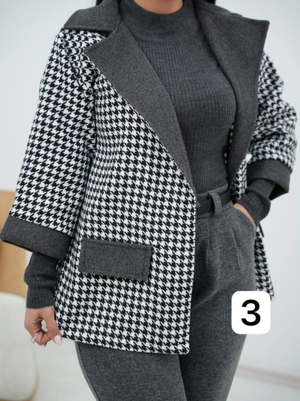 کت پیچازی زنانه یقه انگلیسی گوزل جنس پیچازی گرم بالا و فوتر