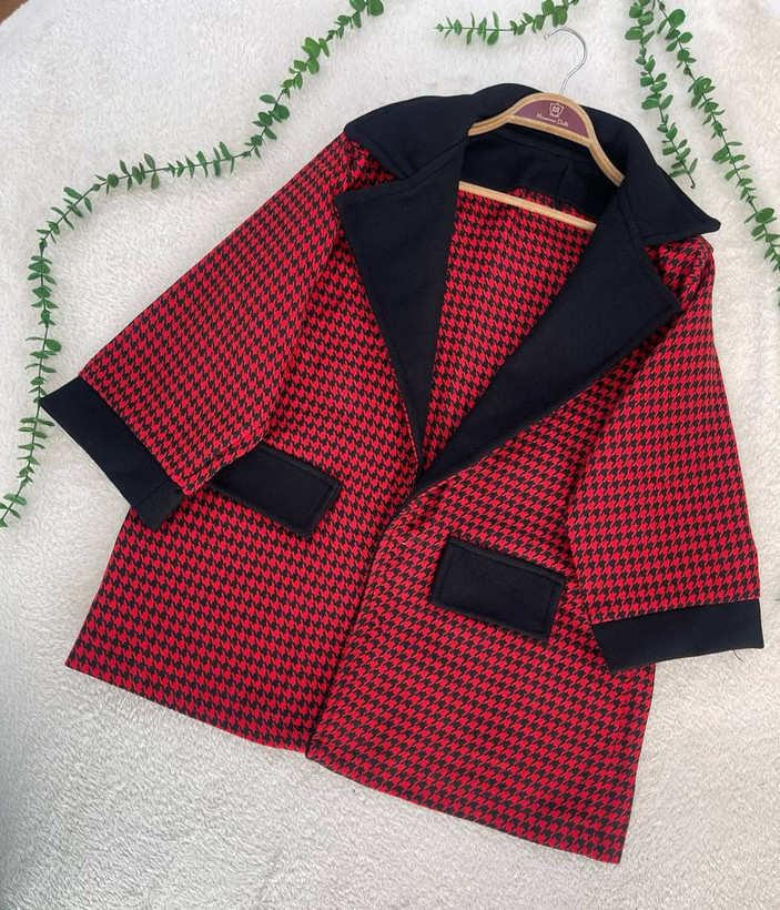 کت پیچازی زنانه یقه انگلیسی گوزل جنس پیچازی گرم بالا و فوتر