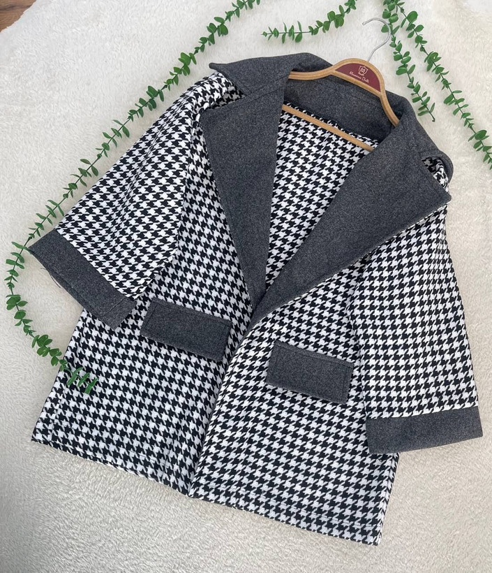 کت پیچازی زنانه یقه انگلیسی گوزل جنس پیچازی گرم بالا و فوتر