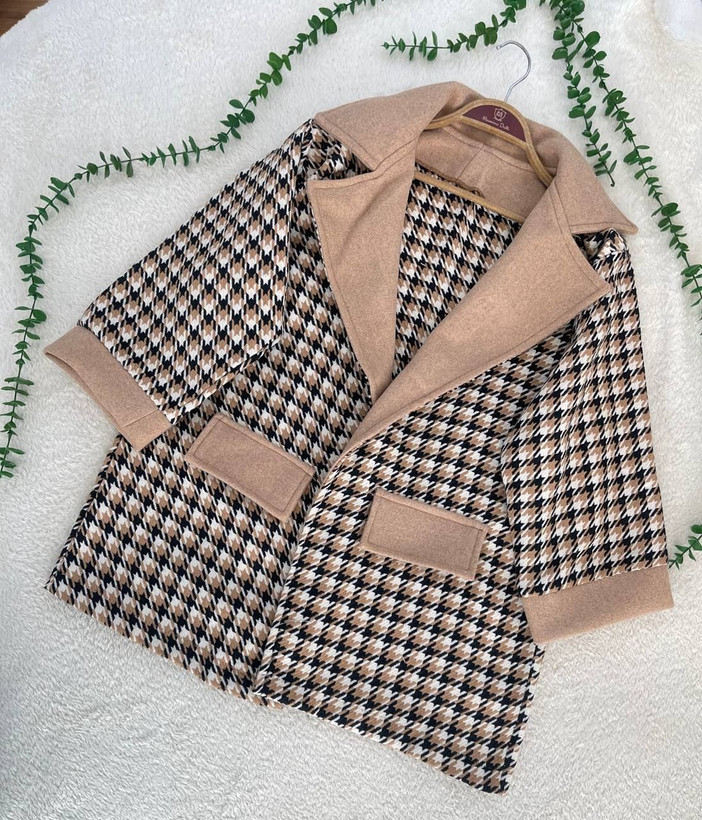 کت پیچازی زنانه یقه انگلیسی گوزل جنس پیچازی گرم بالا و فوتر