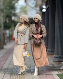 ست سه تیکه کت دامن کمربند لی لی جنس کت پیردوبل ضخیم دامن توییت پشمی کمربند چرمی