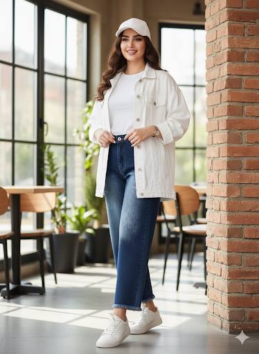 شلوار جین واید زنانه لایلا جنس جین ترک