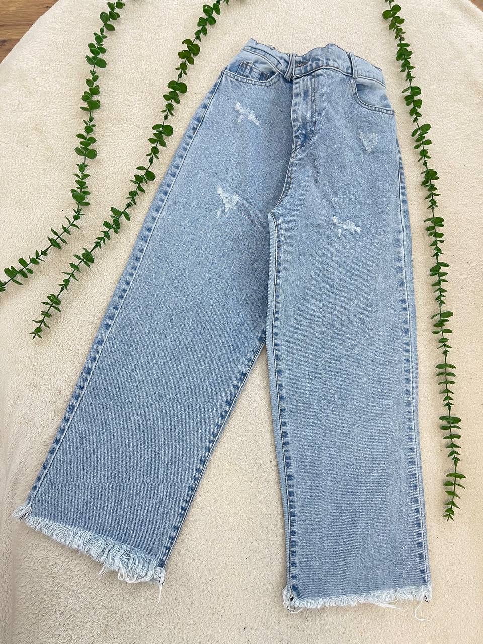 شلوار جین واید زنانه لایلا جنس جین ترک