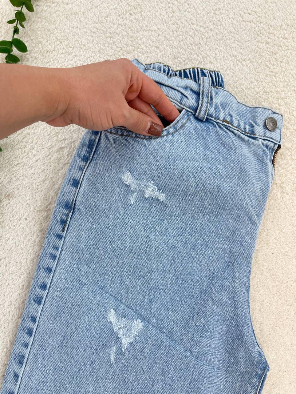 شلوار جین واید زنانه لایلا جنس جین ترک