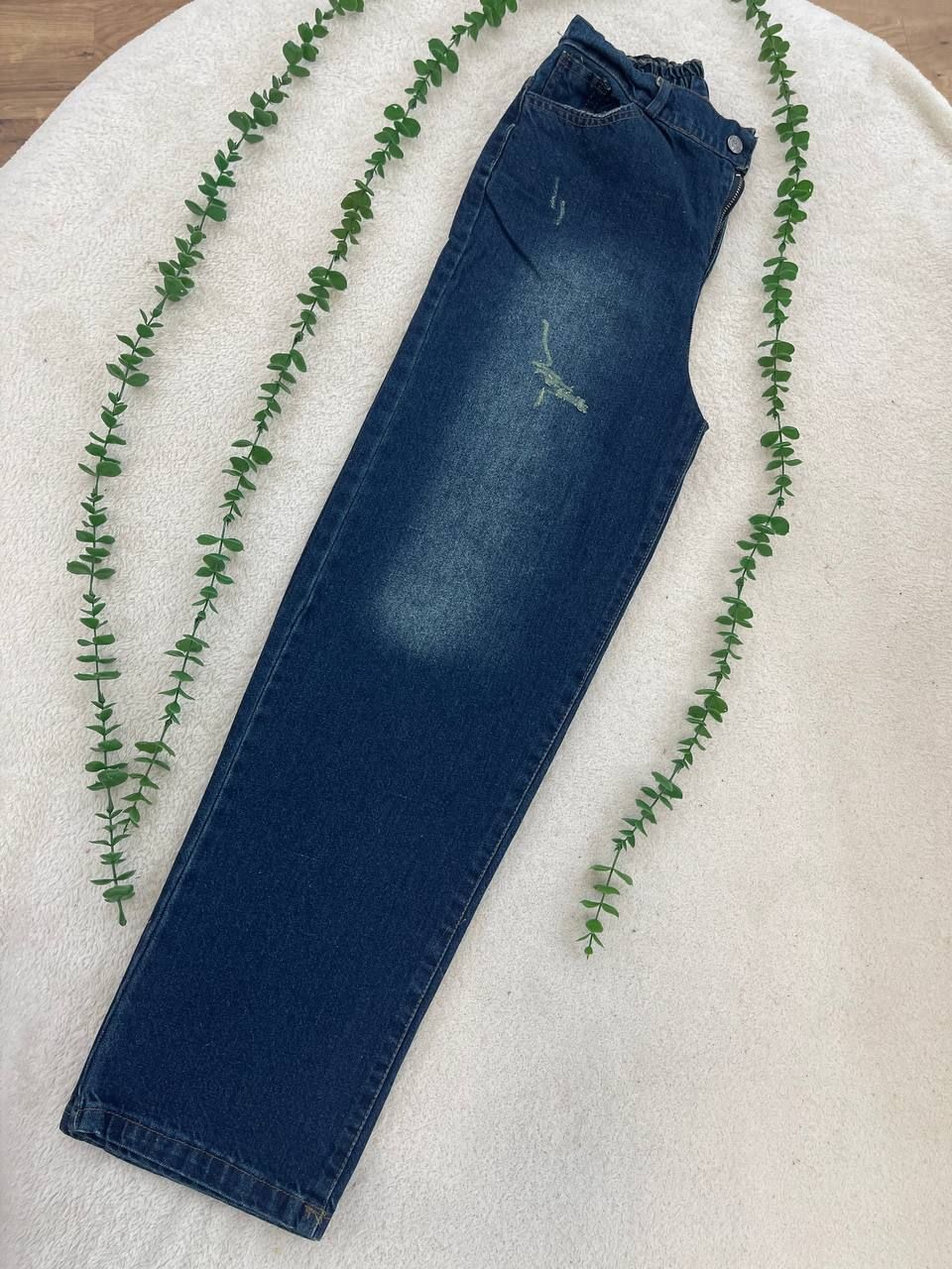 شلوار جین زنانه نیم بگ جنس جین ترک