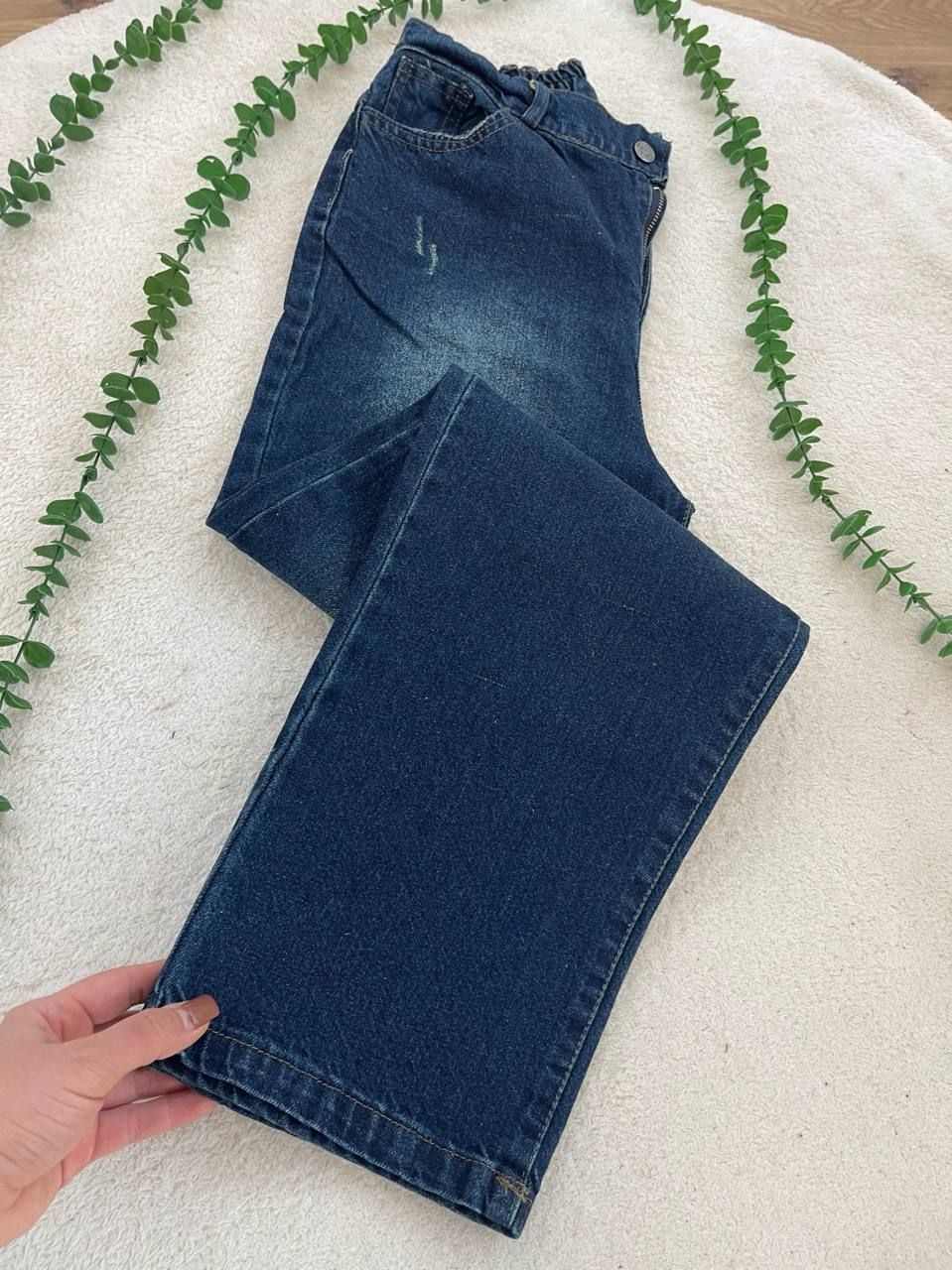 شلوار جین زنانه نیم بگ جنس جین ترک