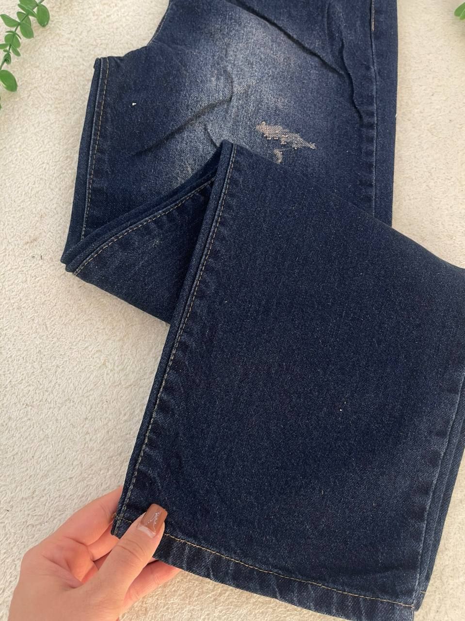 شلوار جین زنانه نیم بگ جنس جین ترک