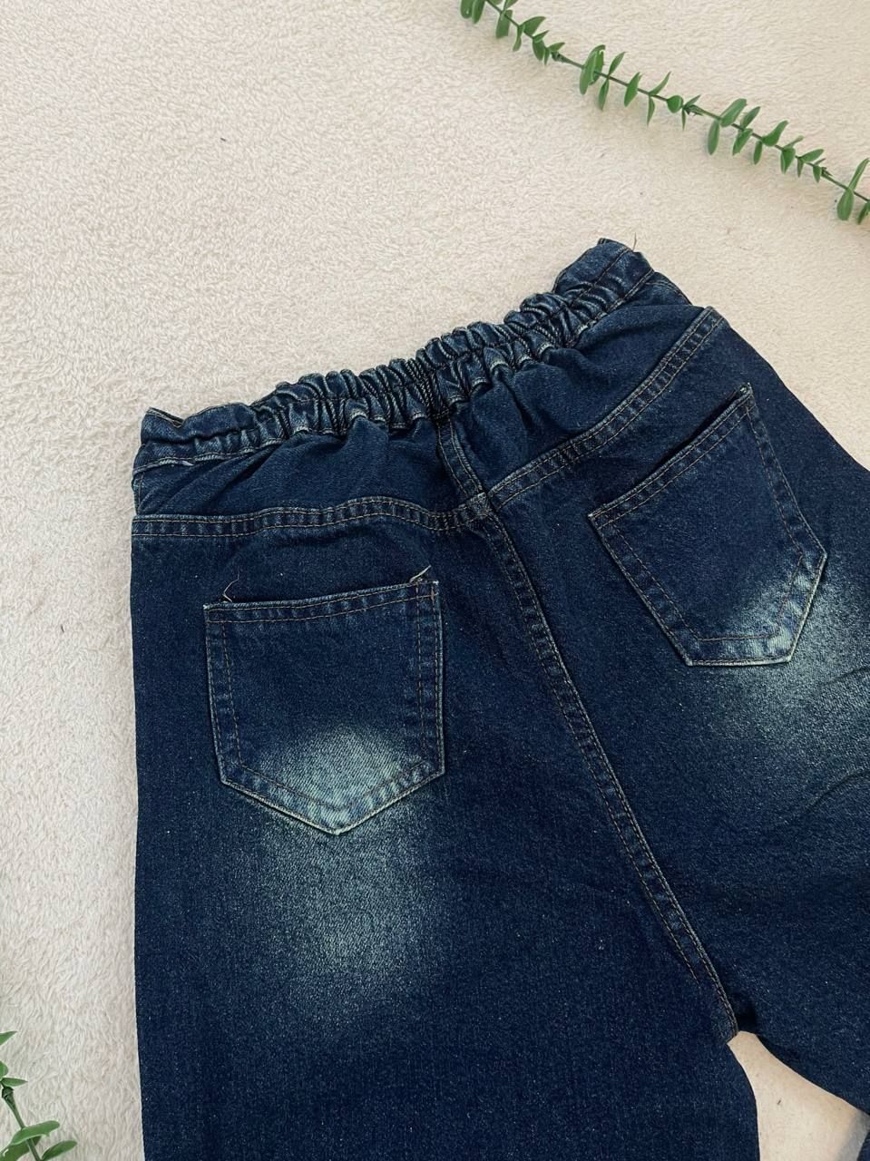 شلوار جین زنانه نیم بگ جنس جین ترک