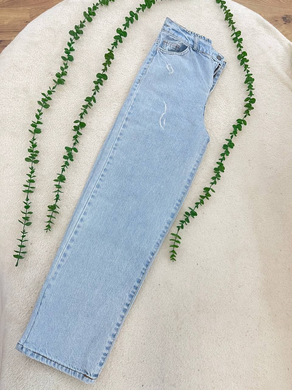 شلوار جین زنانه نیم بگ جنس جین ترک