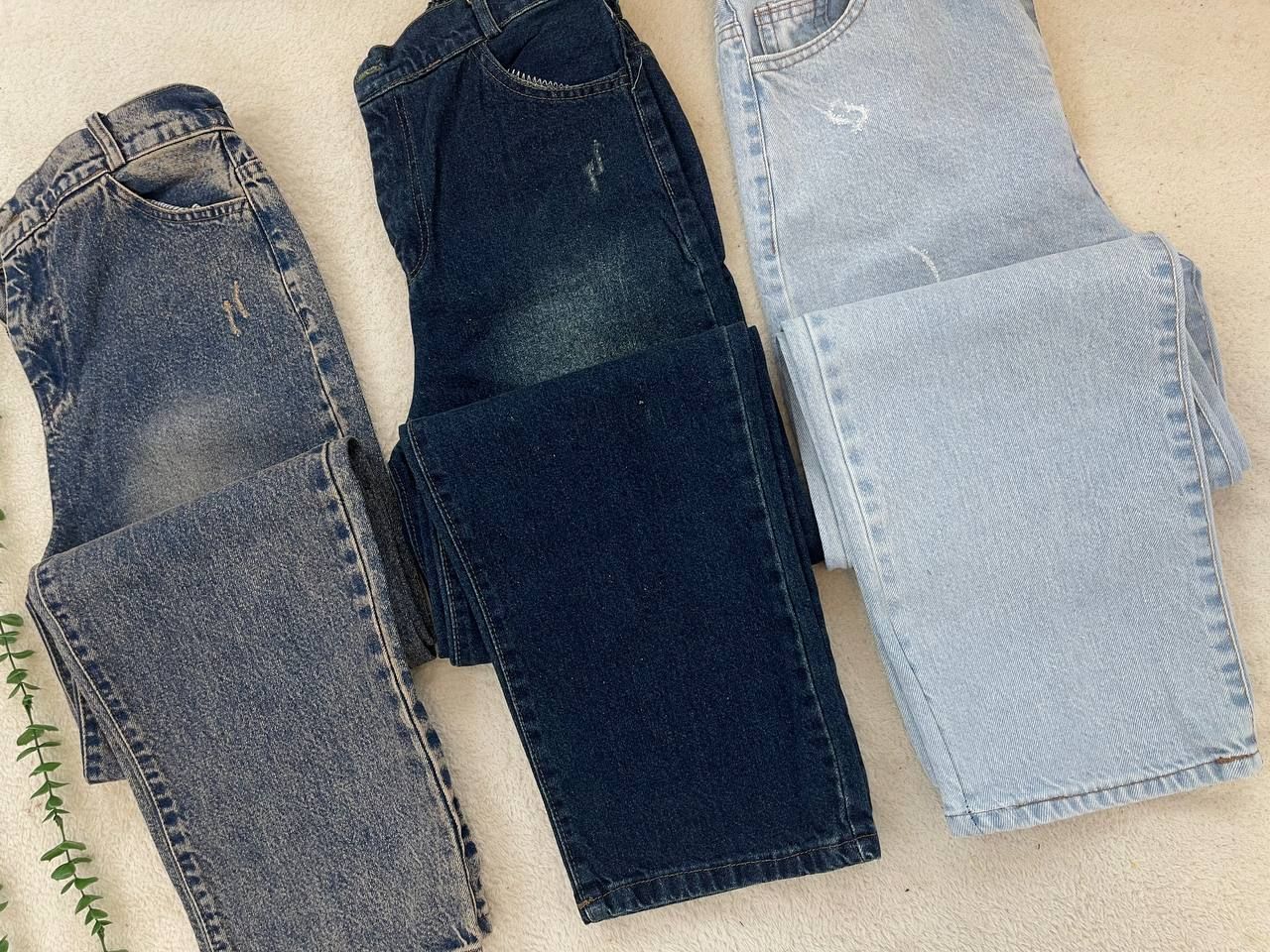 شلوار جین زنانه نیم بگ جنس جین ترک