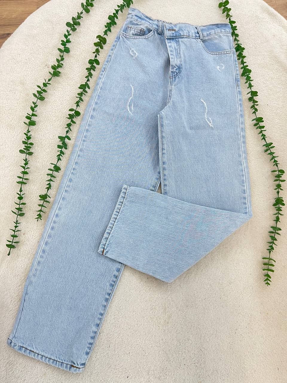 شلوار جین زنانه نیم بگ جنس جین ترک