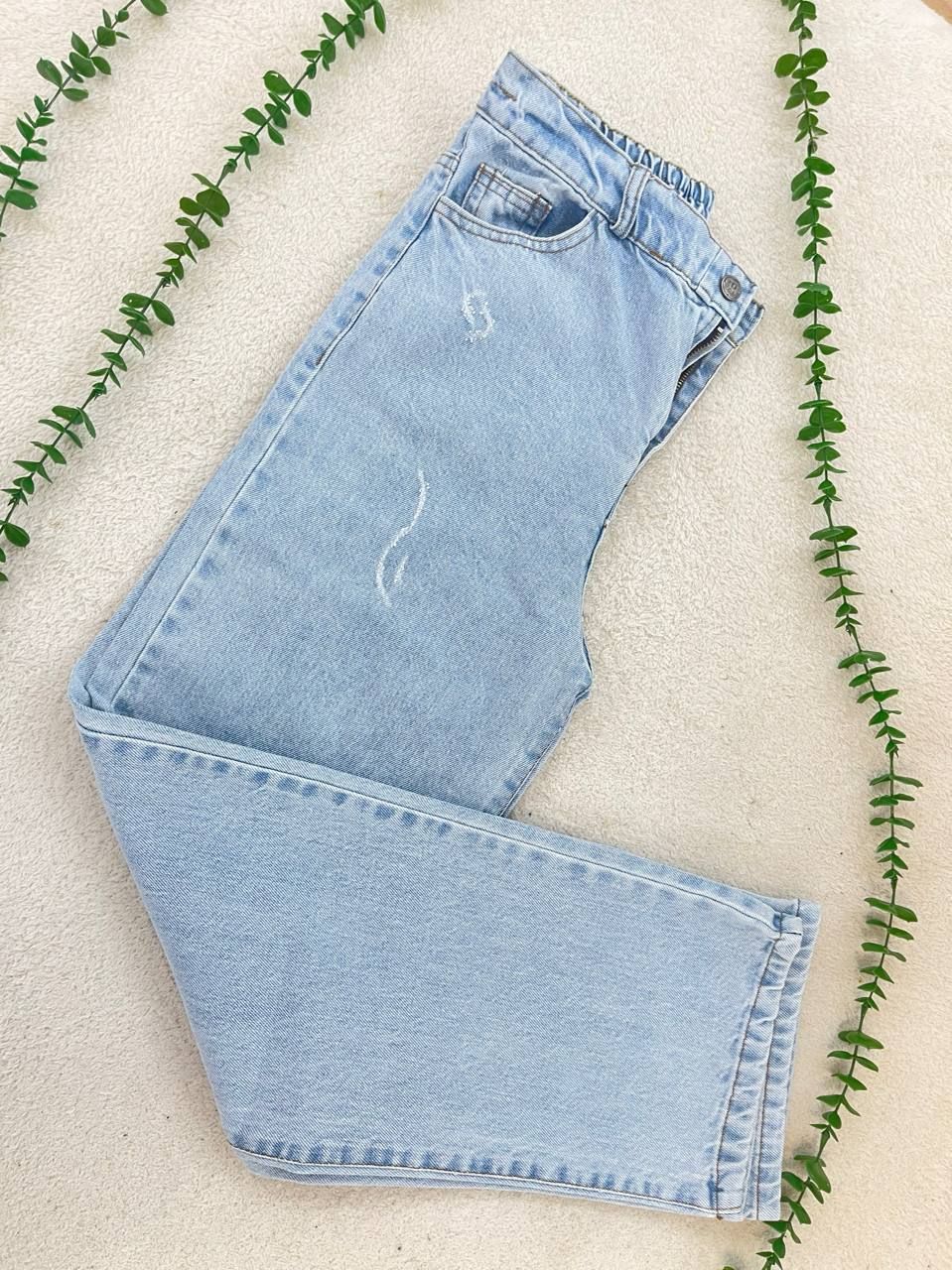 شلوار جین زنانه نیم بگ جنس جین ترک