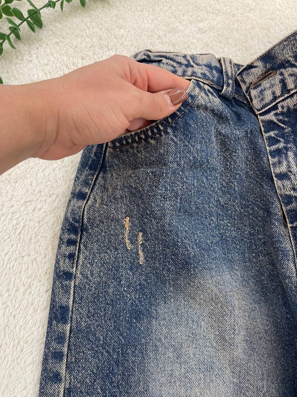 شلوار جین زنانه نیم بگ جنس جین ترک