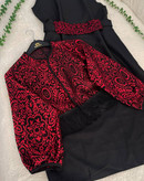 سه تیکه زنانه یلدایی جیران جنس تافته و کرپ پرشین