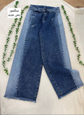 شلوار جین زنانه شافل بغل سنگشور جنس جین دارای سایز بندی ارسال رایگان