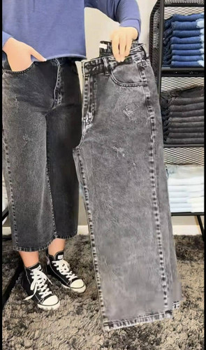 شلوار جین واید رارا جنس جین ترک