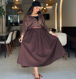 ست سه تیکه شومیز پلنگی دامن کمربند جگوار جدید جنس دامن لینن شومیز بوگاتی