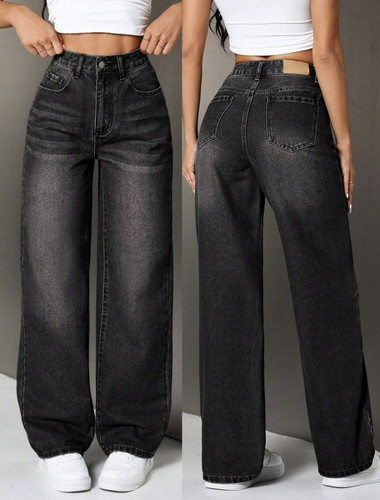 شلوار جین نیم بگ نینا جنس جین ترک