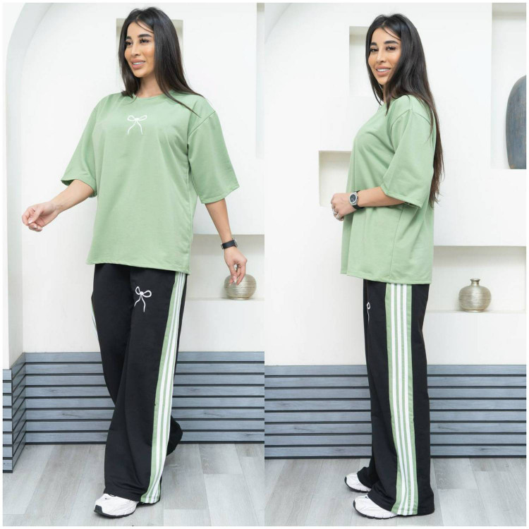 ست تیشرت شلوار پاپیونی جنس دورس گلکسی