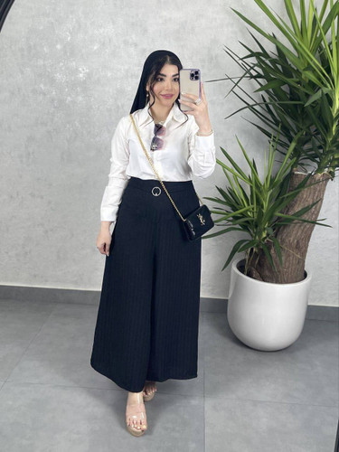 شلوار دامنی جنس شانتون زیپی