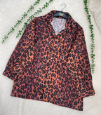 ست سه تیکه شومیز پلنگی دامن کمربند جگوار جدید جنس دامن لینن شومیز بوگاتی