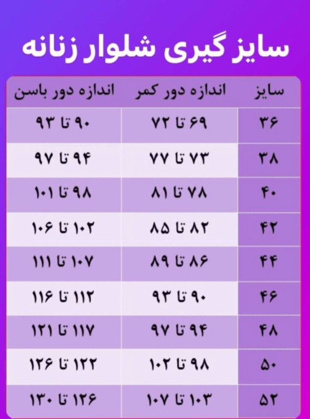 راهنمای انتخاب سایز شلوار جین زنانه شافل بغل سنگشور